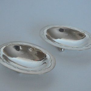 VINTAGE GEORG JENSEN STERLING SILVER OVAL SALT CELLARS -PAIR OF 2